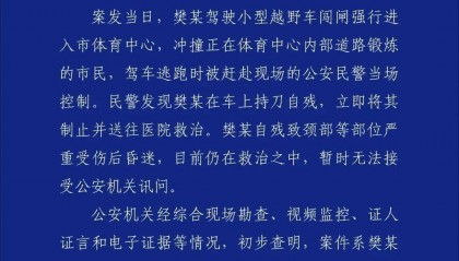 最新！珠海驾车撞人案嫌犯樊某被批捕